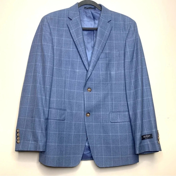 Lauren Ralph Lauren Wool Silk Blend Blue Contemporary Blazer Size 39R - Picture 1 of 14